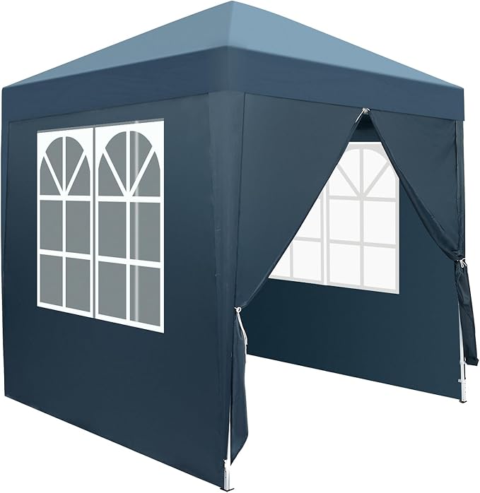 2 x 2m Two Doors &amp Two Windows Practical Waterproof Right-Angle Folding Tent Blue