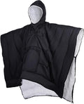 REDCAMP Wearable Camping Poncho Blanket 4-in-1 Waterproof Windproof Thermal Blanket with Kangaroo Pocket &amp Carry Bag Lightweight Portable Insulated Poncho for Outdoor Hiking Stadium（Black）