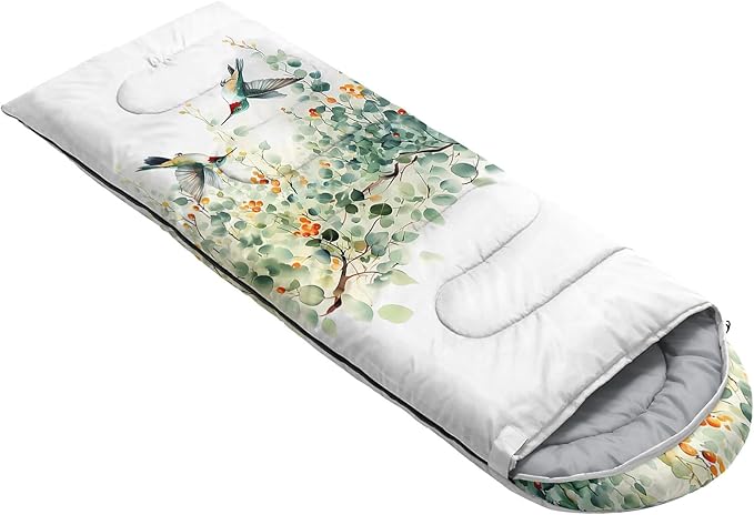 Kids Sleeping Bag for Boys GirlsCartoon Blue Unicorn Print-Lightweight Warm Portable Outdoor Indoor-Waterproof Cold Weather Resistant Sleeping Bag for Camping Hiking