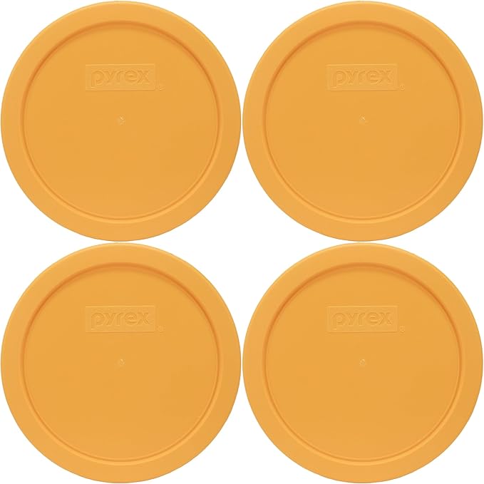 Pyrex 7401-PC 3 Cup Lemon Drop Yellow Food Storage Replacement Lid (4-Pack) - Made in the USA