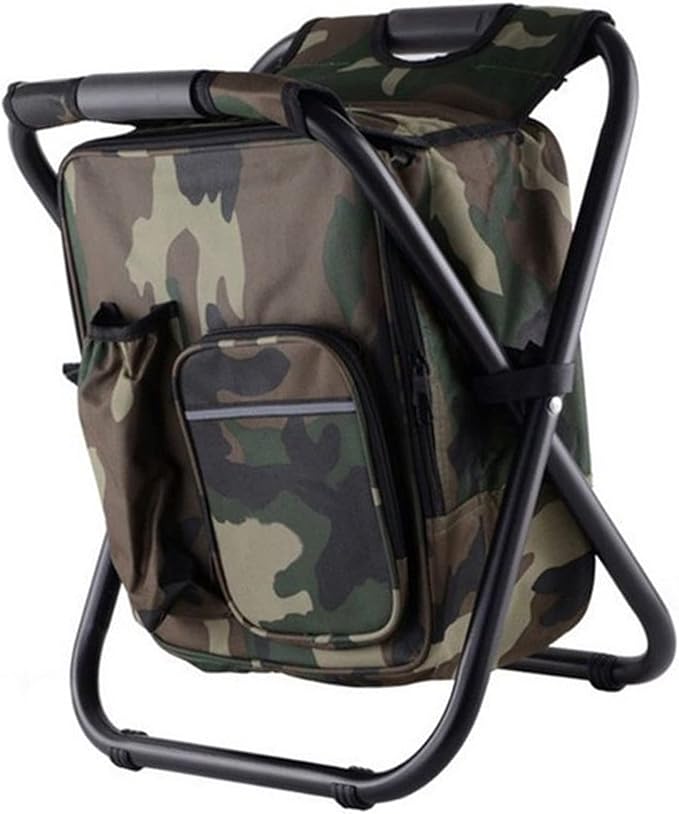 Drfeify Fishing Backpack Cooler ChairLightweight Large Capacity Stool Backpack Cooler Chair for Travel Beach Hiking Picnic