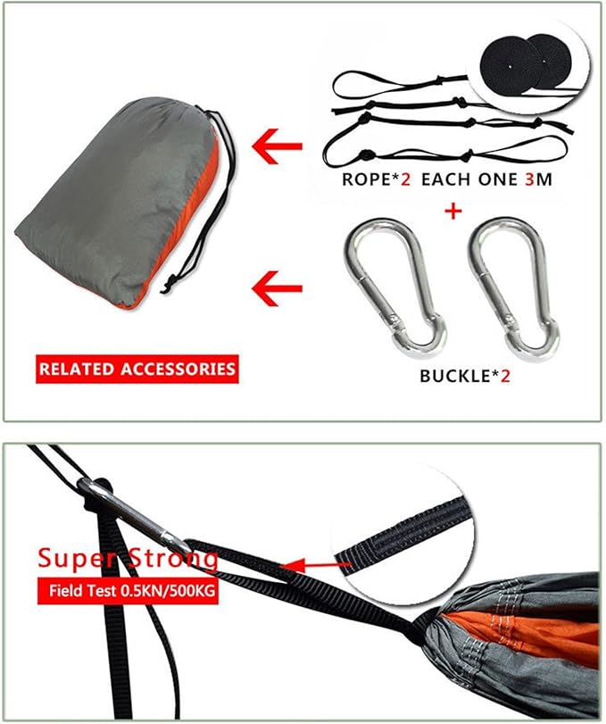 Swing Camping Hammock Double &amp Single Portable Hammocks with 2 Hanging Ropes Lightweight Nylon Parachute Hammocks for Backpacking Travel Beach Backyard Hiking Swing seat (Color : J) (G)