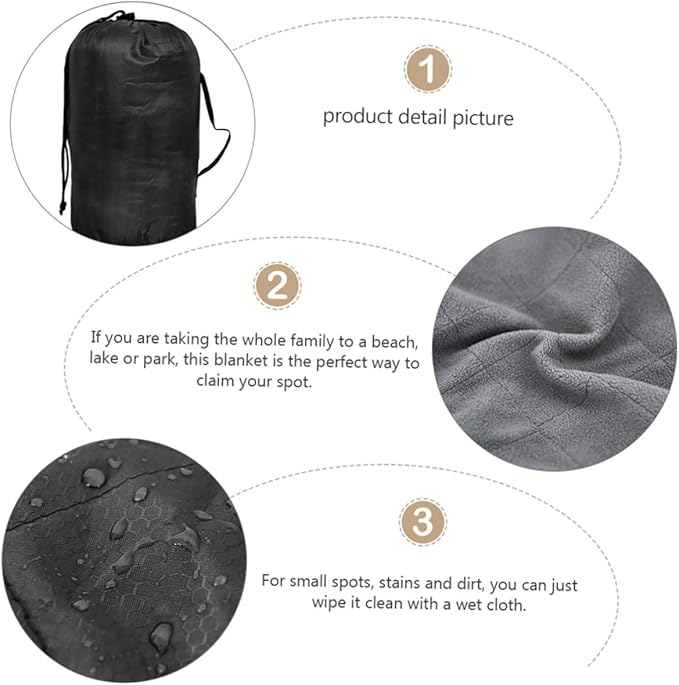 SUPVOX Fleece Blanket for Outdoor Camping Picnics and Beach Use Lightweight Sandproof Comfortable Mat for Convenient Transportation and Storage