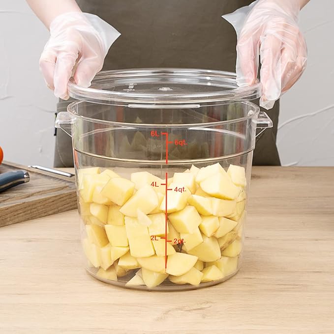 Restaurantware 8.75 Inch Round Polycarbonate Lid - Snap-On Food Storage Cover - Airtight Translucent Container Lid - Dishwasher-Safe Freezer-Safe Hot and Cold Food Friendly - Clear Plastic