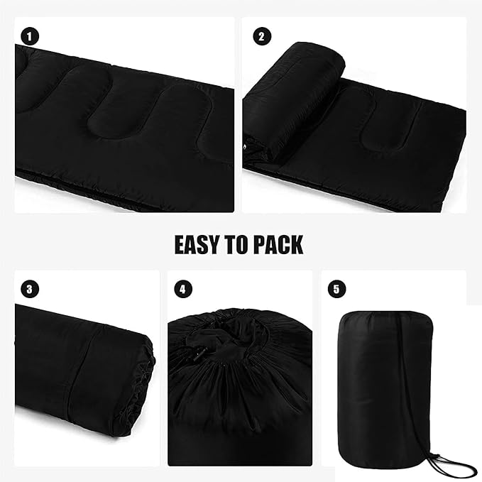 Bulk 10 Pack Envelope Sleeping Bags 4 Seasons Warm or Cold Lightweight Indoor Outdoor Sleeping Bags for Adults Backpacking Camping
