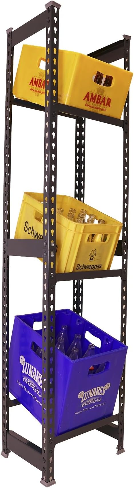 Simon Rack Drinks Crate Rack for 9 Crates 1800 x 1000 x 300 mm Anthracite Freestanding Metal Shelf for Water Crates Beer Crates or Drinks Crates for Kitchen Garage or Cellar