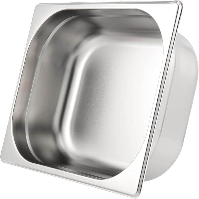 Soro Essentials- Half Size 4 Deep Stainless Steel Anti-Jamming Steam Table Pan 22 Gauge- Chafer Food Pan Stackable Anti-Jam Steam Pan for Hotel Restaurant Supplies Party Buffet Event Catering