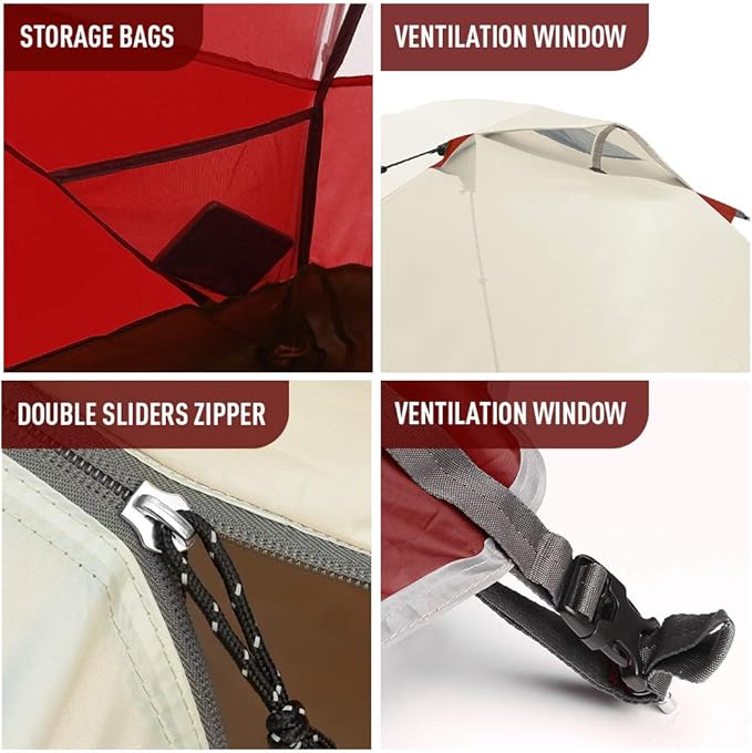 Forceatt Camping Tent for 3 Persons Backpacking Tent Waterproof &amp Windproof Easy Set up 丨 Instant Tent with Rain Fly for Camping Hiking Family Trips