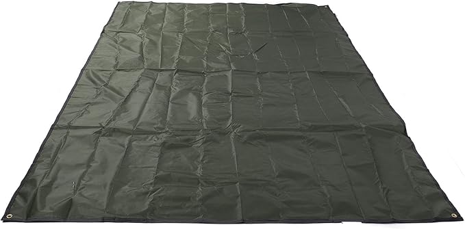 Camping Tent Tarp Water Proof Beach Mat Tent Floor Saver Oxford Cloth Picnic Blanket Sunshade for Outdoor Camping Beach Picnic Family Gathering 240x220cm with Storage Bag (OD Green)