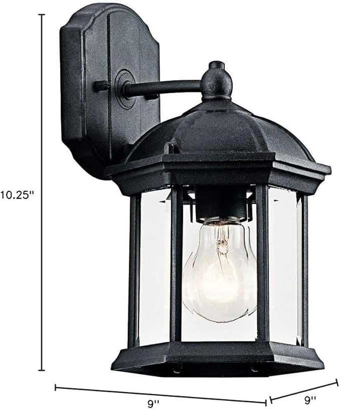 Kichler Barrie 10.25 1 Light Outdoor Wall Light with Clear Beveled Glass in Tannery Bronze