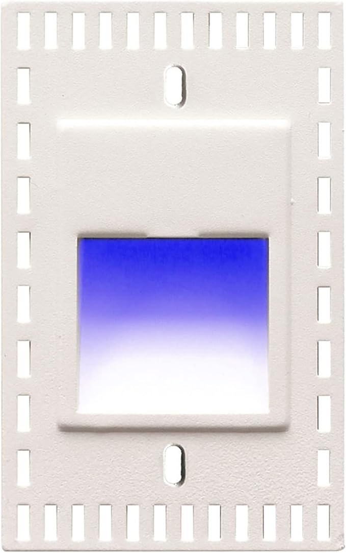 WAC Landscape Lighting LEDme 120V LED Vertical Invisible Trim Step and Wall Light Blue Built-in LED in White
