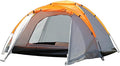 Outdoor Family Camping Tent Extra Large Space 3-4 Person Tent Waterproof and Sun-Proof with Front Foyer for Outdoor Family Activities Orange + Gray 86.6 (+35.4) * 86.6 * 61.1in