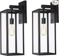 2 Pack Large Outdoor Sconce Lights18 Inch Outdoor Wall Lantern LightExterior Sconce Metal and Glass Large Porch Light Black Outdoor Lanterns for Front Porch Garage Balcony