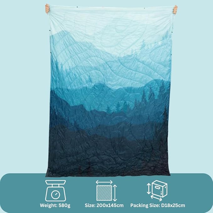 Sitpack Thermal Blanket - Lightweight Packable Puffy Waterproof and Packable Camping Blanket for Travel Beach Hammock and Outdoor Use