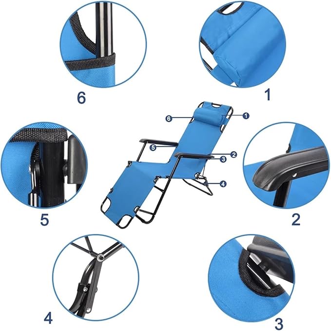 Portable Dual Purposes Extendable Folding Reclining Chair