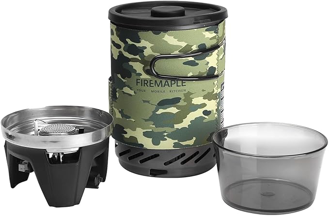 Fire-Maple Fixed Star 1 Personal Cooking System | Pot/Jet Burner Stove System with Electric Ignition | Ideal for Hiking Camping Backpacking Fishing Hunting Trips and Emergency Use
