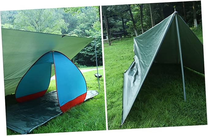 POPETPOP 1Set Large Outdoor Canopy Tarp Groundsheet Mat for Camping Beach Shade Sun Awning Rain Shelter Green Versatile Lightweight for Outdoor Activities