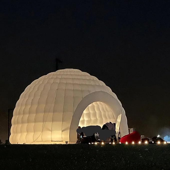 Portable Inflatable Igloo Dome Tent Inflatable Marquee Canopy Shelter with Air Blower&ampLED Light for Exhibition Camping Party Event