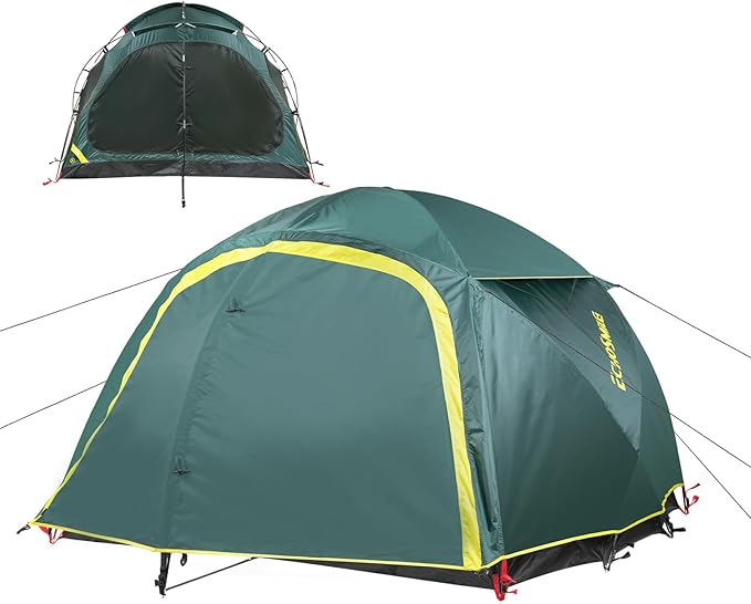 EchoSmile Tents for Camping Waterproof Windproof Tent with Multi-Pole 3-5 Person Spacious Dome Tent with Expandable Space for Shoes Packs &amp Wet Items Easy Setup Tent for Camping &amp Hiking