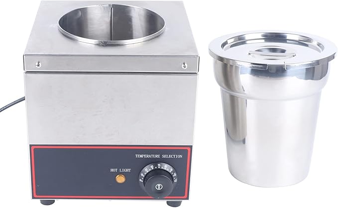 Commercial Grade Bain Marie Buffet Food Warmer 1 Round Pot Stainless Steel Food Warmer Steam Table for Catering and Restaurants 150W 110V (1 Round Pot)