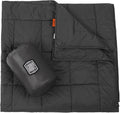 Multifunctional Camping Blanket Ultralight Wearable Travel BlanketIndoor Sofa BlanketOutdoor Portable nap BlanketCamping Quilt with Snap Buttons for Outdoor HikingCamping -Black