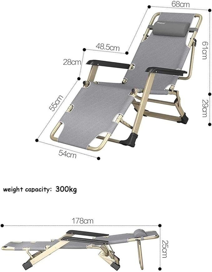 FWZJ Zero Gravity Recliner with Neck Pillow Folding Recliner Adjustable Outdoor Chair Suitable for terraces Swimming Pools etc Camping and Beach Chairs 300kg