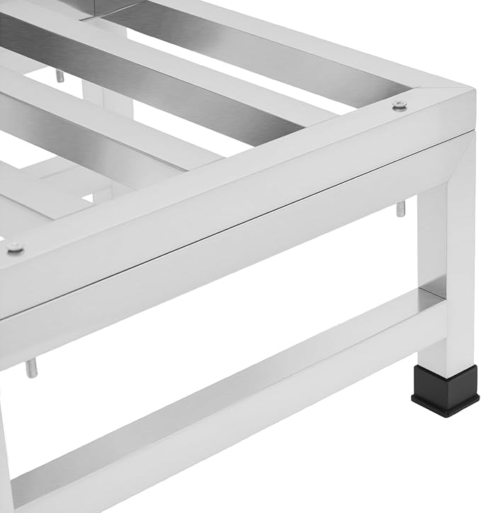 3 Pack Dunnage Rack 13.8''Lx 13.8''W x 7.8H Stainless Steel Dunnage Racks 1100 lbs Capacity Each Food Service Storage Racks Floor Rack for Warehouse Cooler Restaurant Kitchen &amp Garage