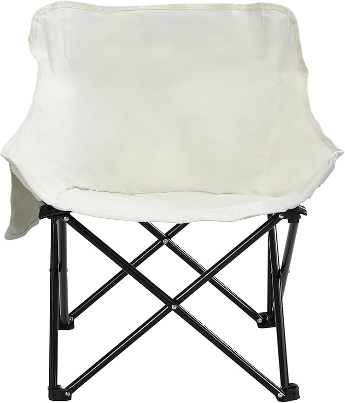 Lightweight Folding Camping Chairs with Carry Bag Portable Outdoor Chairs for Fishing Hiking Travel Picnic Backyard Cream White 2 Pack