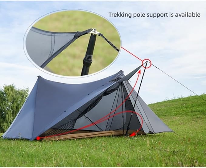 Asta Gear Yunchuan A-Frame Tarp TentUltralight 2 Person Poleless Tent15D Nylon Double-Sided Silicon Waterproof for Outdoor Camping Backpacking Hiking