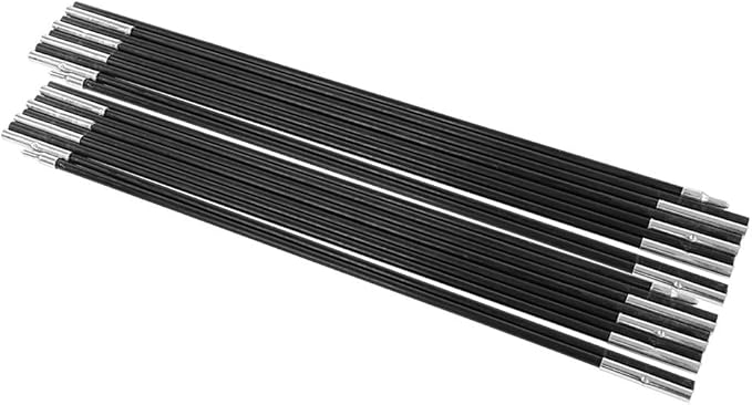 VGEBY Fiberglass Tent Pole 4.9M Foldable Camping Tent Support Rod for Outdoor Sunshelter Replacement (2 Poles 9-Section Lightweight Wind-Resistant)