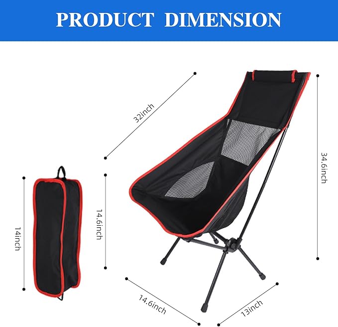 2 Pack Portable Camping Chair Backpacking Chair - Ultralight Folding Chair - Compact Lightweight Foldable Chairs for Hiking Mountaineering Beach-Navy Blue