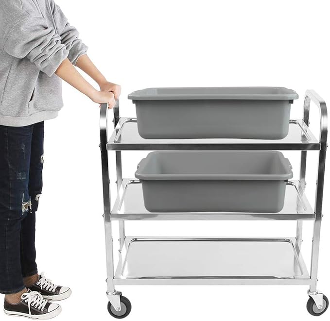 8L Small Rectangle Dishpan Bust Tubs Commercial Bus Tote Boxes 4-Pack