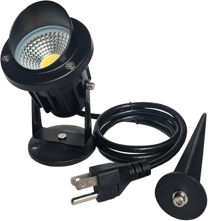 LED Outdoor Spotlight Flag Light 120V 10W Waterproof Spot Lights for Yard Flagpole House Tree Plug in Christmas Landscape Lighting (10W Warmwhite)