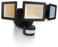 ALUSSO Motion Sensor Outdoor Lights Hardwired(Not Solar)40W 4500LM Flood Lights Outdoor 120V3 Modes(Dusk to Dawn/Auto/On Time) 3CCT 3000K/4000K/6500K Security Light for Garage Yard PorchBlackETL