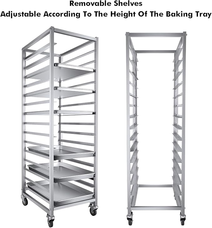 Large Bread Pan Rack Rolling Baking Speed Rack Commercial Cooking For Home And Use(129x46x60cm-12Tier)