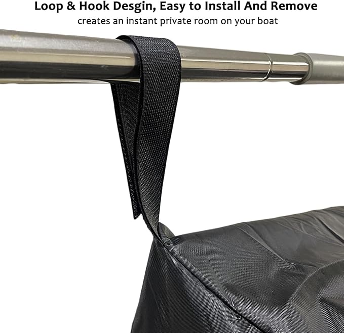 Boat Privacy Changing Tent - Marine Instant Privacy Room Curtain for Changing Clothes Portable Toilet Shower Waterproof UV-Resistant Fits Under Bimini Top (30 L x 27 W x 72 H)