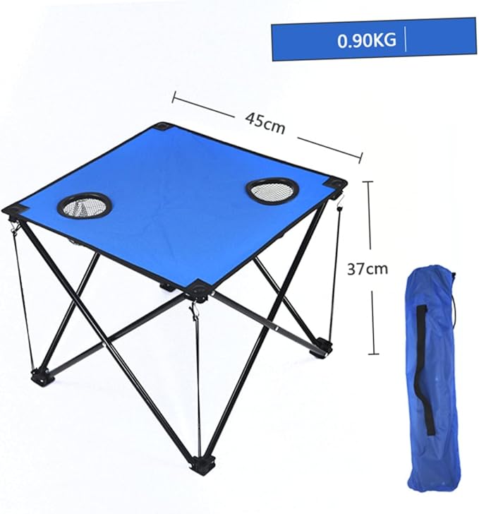 Milisten Portable Beach Table Folding Camping Table with Cup Holders Oxford Fabric Lightweight Compact Easy to Set up Perfect for Outdoor Activities