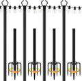 4 Pack String Light PolesMetal Poles for Hanging Outdoor Light Strings4 Pack 10 FT Light Poles Stand for Outside GardenPatioWeddingBackyardDeckParty