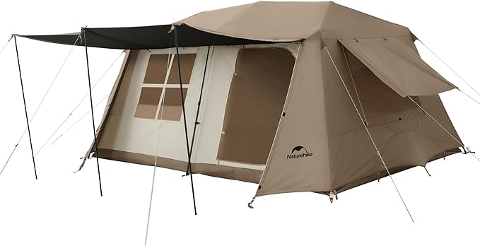 Naturehike Village Instant Tent 4 Person 8 Person Camping Tent with Full Rainfly Waterproof Large Cabin Tents for Car Camping