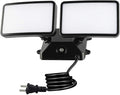 FAGUANGAO Dusk to Dawn LED Security Light18W Plug in Flood Light Outdoor5000k Daylight1600lm IP55 WaterproofAdjustable 2 Heads Wall Light for Garage Porch Yard BlackStreet