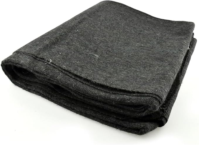 SE 51x 80 Multipurpose Gray Wool Blanket - 50% Wool Lightweight 2 lb Zippered Bag Included - Ideal for Camping Hiking Emergency Survival