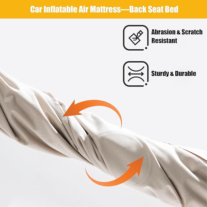 Car Back Seat Air Mattress Compatible with Ford Explorer XLT SUV 2010-2025 Inflatable SUV Mattress with Pillow Portable Travel Camping Sleeping Pad for CarGrey