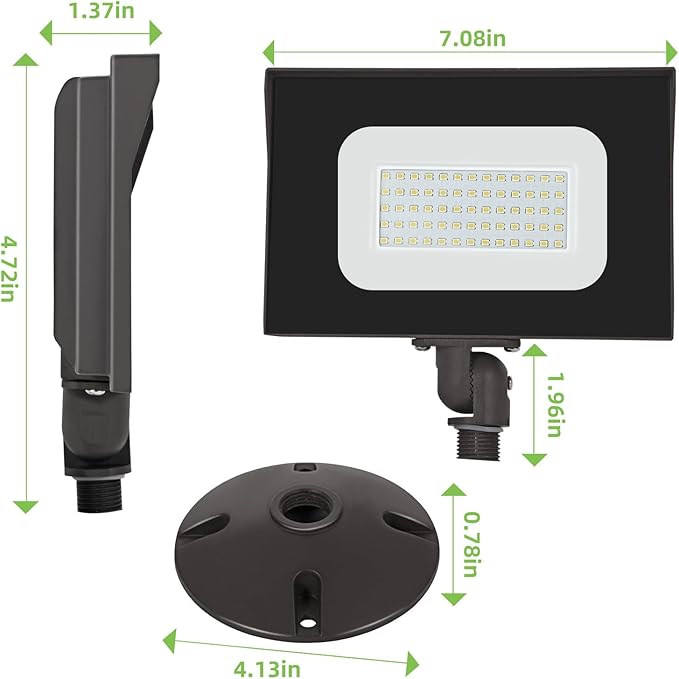 LED Flood Lights Outdoor 40W 4400LM IP65 Waterproof Adjustable Knuckle Mount LED Security Light500W Halogen Equiv5000K Daylight Dusk to Dawn Flood Light for Yard Garage Garden(2 Pack)