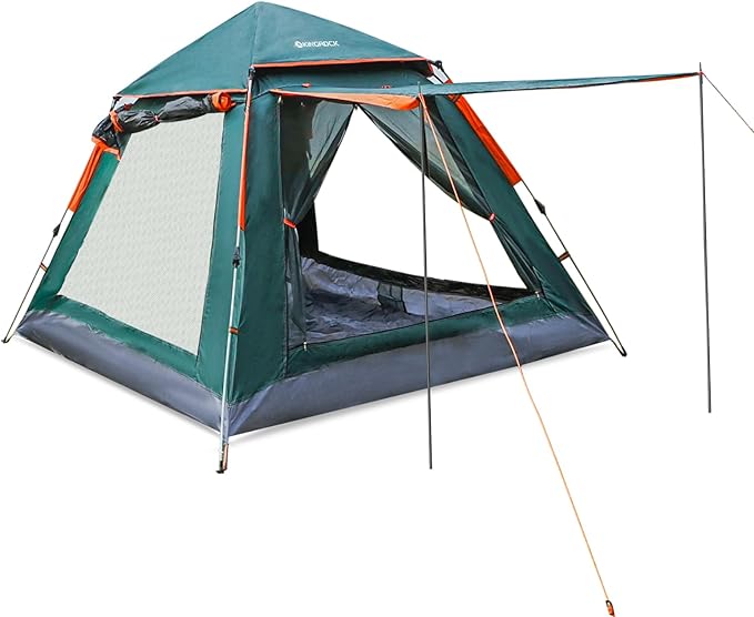 KINGROCK Blockout Camping Tent Instant Easy pop up Camping TentAutomatic Waterproof Family Tents for Camping 4 Person Easy Set Up TentsPortable Windproof Dome Tent for Camping