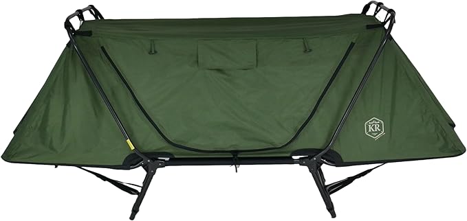 Kamp-Rite Anniversary Series 1 Person Tent cot with 20 Degree Outfitter Sleeping Bag and Self Inflating Sleeping pad for Camping Hunting Fishing 3 Piece Bundle Package (Olive)
