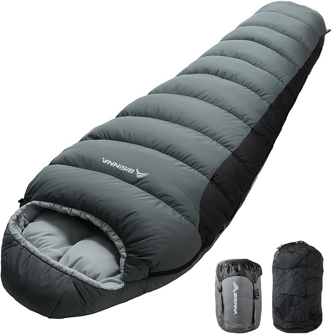 BISINNA Mummy Sleeping Bag for Adults 14-41℉ Cold Weather 3-4 Season Camping Sleeping Bags with Compression Sack for Backpacking Hiking Traveling