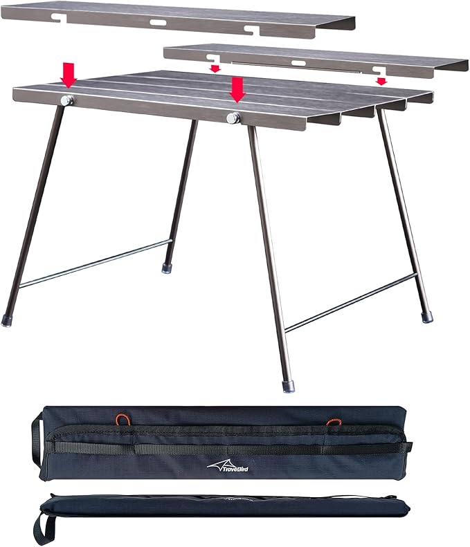 Flexifold Ultralight Aluminum Camping Table Portable Folding Camping Table Small Outdoor Side Table with Carry Bag for Outdoor Cooking Picnic Camp Beach Travel