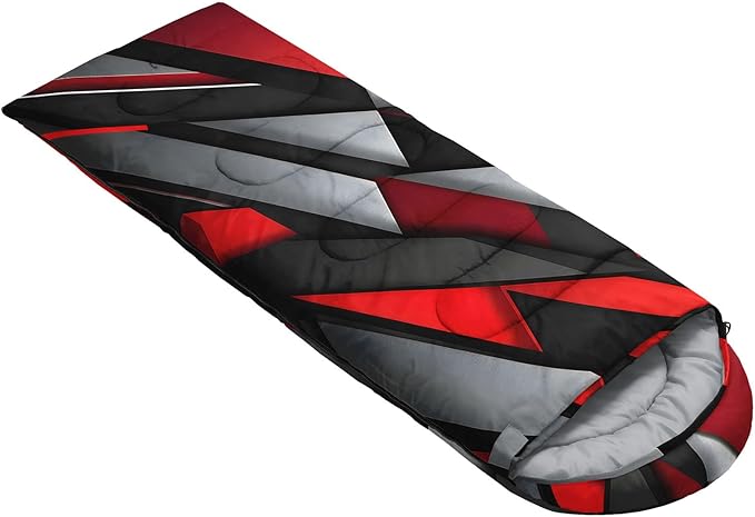 Kids Sleeping Bag for Boys GirlsCartoon Football Print-Lightweight Warm Portable Outdoor Indoor-Waterproof Cold Weather Resistant Sleeping Bag for Camping Hiking