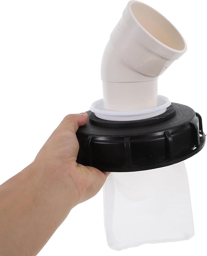 Homoyoyo Ibc Tote Plastic Lid with 163mm Filter Screen Waterproof Ibc Tank Cover Compatible for Rainwater and Chemical Storage Industrial Plastic Ton Barrel Cap Accessory