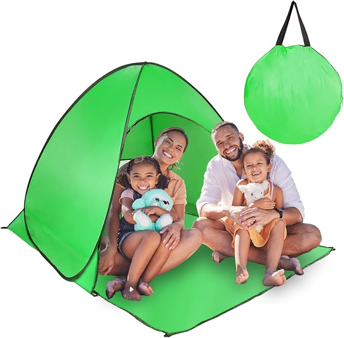 Beach Tent Pop Up Beach Tent Canopy Sun Shade Shelter Anti-UV Automatic Waterproof for 2-3 Person with Net Window Storage Bag Outdoor Camping Fishing Park Bea ch